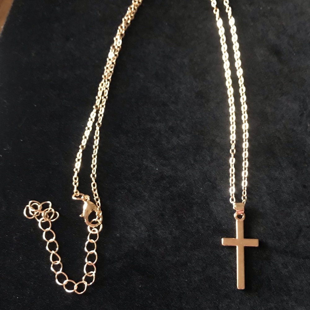Gold Cross Pendant Necklace - Women Jewelry